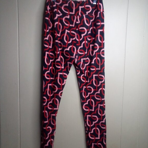 Lularoe Leggings Pants Lot of 2 One Size Hearts Flowers - Picture 7 of 12